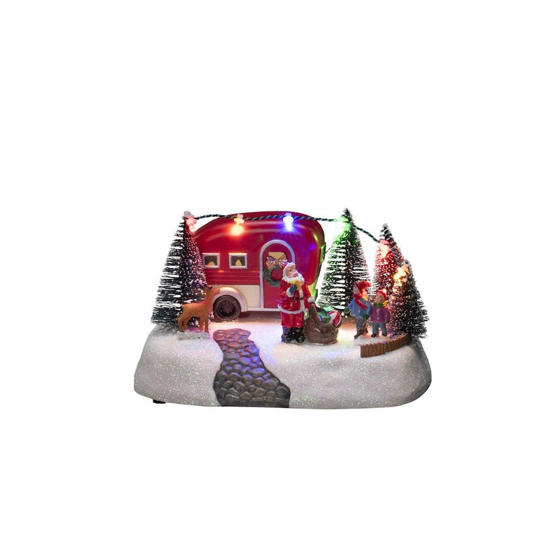 Julenisse med campingvogn-Julebelysning dekor og pynt-Konstsmide-4238-000-Lightup.no