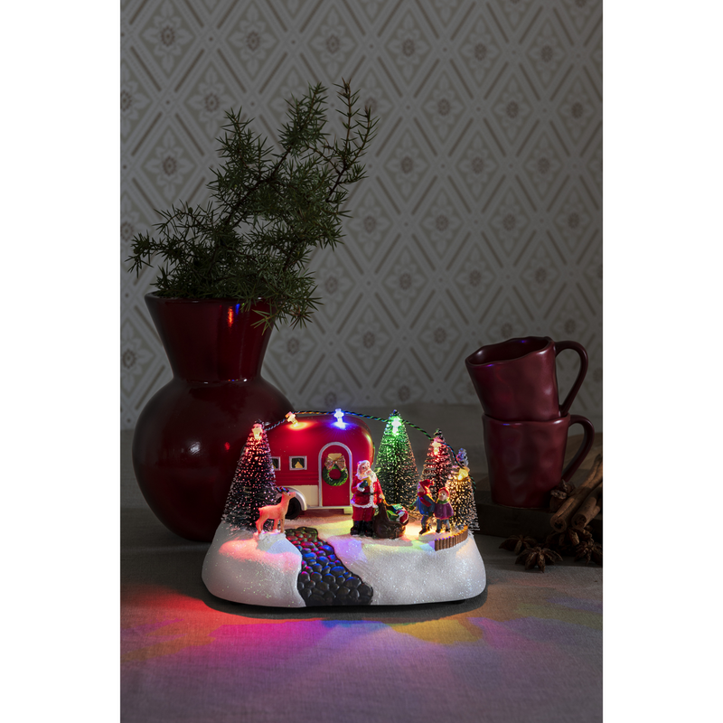 Julenisse med campingvogn-Julebelysning dekor og pynt-Konstsmide-4238-000-Lightup.no
