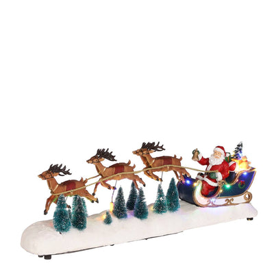 Julenissen med 6 reinsdyr og slede - Juleby-Julebelysning dekor og pynt-Le Trading-1105114-Lightup.no