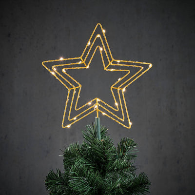 Juletrestjerne med LED - Batteridrevet-Julebelysning dekor og pynt-Le Trading-1126472-Lightup.no