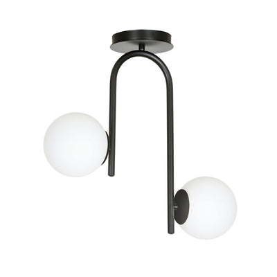 Kalf 2 taklampe - Svart/Opal-Taklamper-Emibig-1030/2-Lightup.no