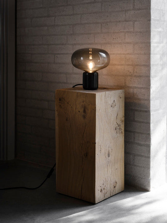Karl-Johan Bordlampe - Smoked Glass og Marmor-Bordlamper-New Works-Svart / Røyk-Nes__20311-Lightup.no