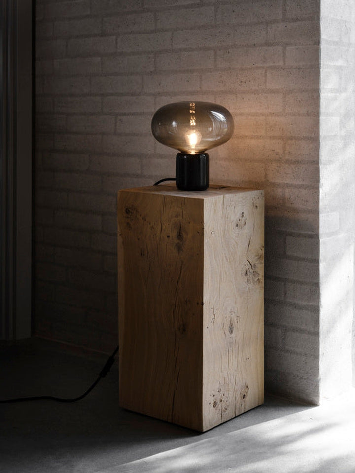 Karl-Johan Bordlampe - Smoked Glass og Marmor-Bordlamper-New Works-Svart / Røyk-Nes__20311-Lightup.no