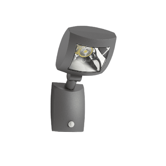 Kaus vegglampe/lyskaster 12W m/sensor IP54 - Mørk grå-Utebelysning lyskaster-Norlux-Grå-2540-30-7-Lightup.no