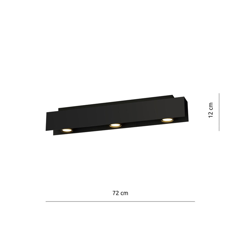 Kenno taklampe 3 lys - Svart-Taklamper-Emibig-1141/3-Lightup.no