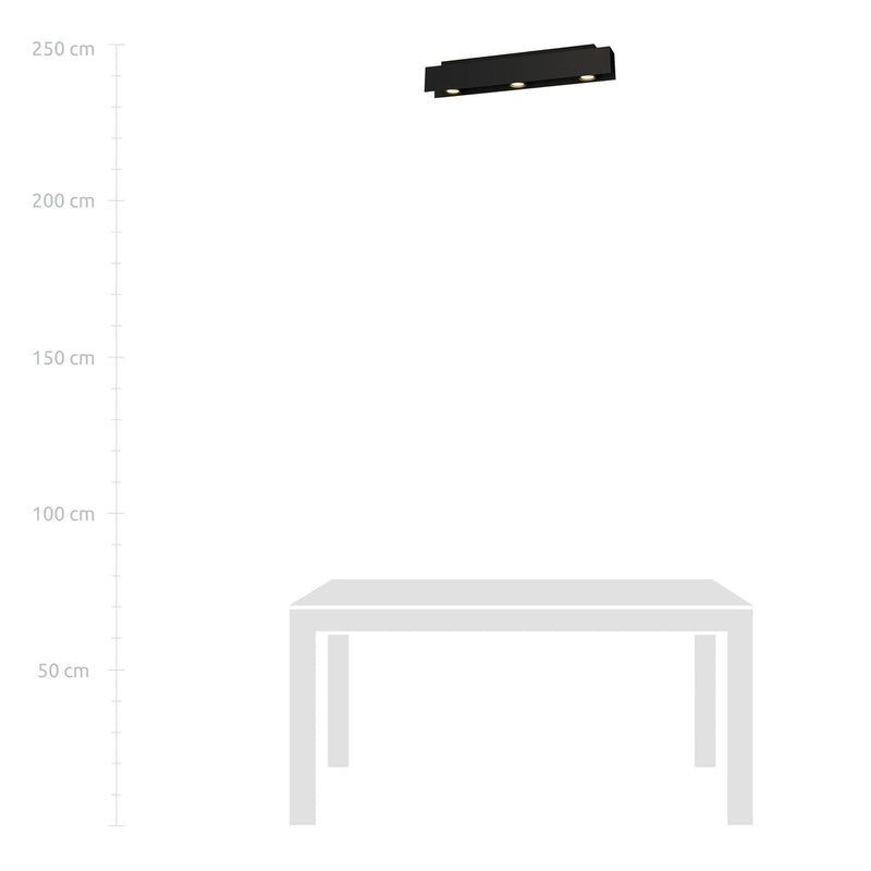 Kenno taklampe 3 lys - Svart-Taklamper-Emibig-1141/3-Lightup.no