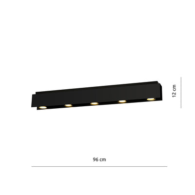 Kenno taklampe 5 lys - Svart-Taklamper-Emibig-1141/5-Lightup.no