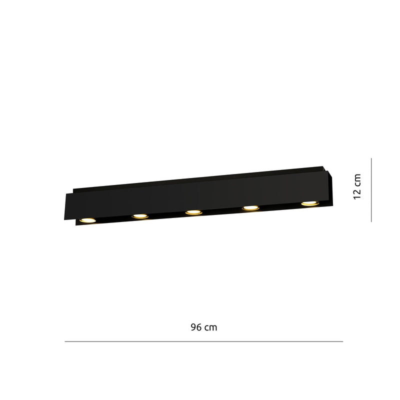 Kenno taklampe 5 lys - Svart-Taklamper-Emibig-1141/5-Lightup.no