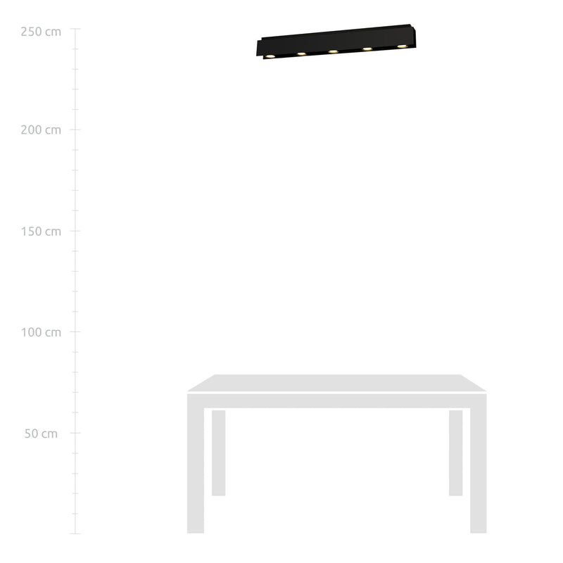 Kenno taklampe 5 lys - Svart-Taklamper-Emibig-1141/5-Lightup.no