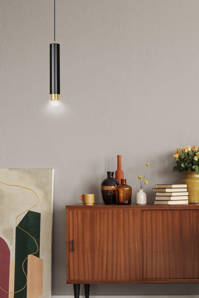 Kibo takpendel 1 lys - Svart/Gullfarget-Takpendler-Emibig-644/1-Lightup.no