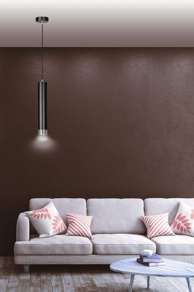 Kibo takpendel 1 lys - Svart/Krom-Takpendler-Emibig-643/1-Lightup.no
