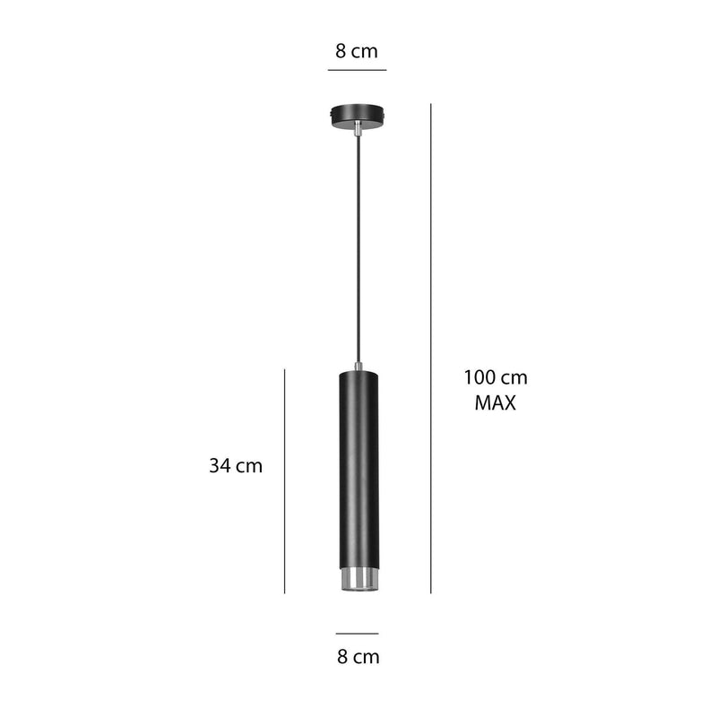 Kibo takpendel 1 lys - Svart/Krom-Takpendler-Emibig-643/1-Lightup.no