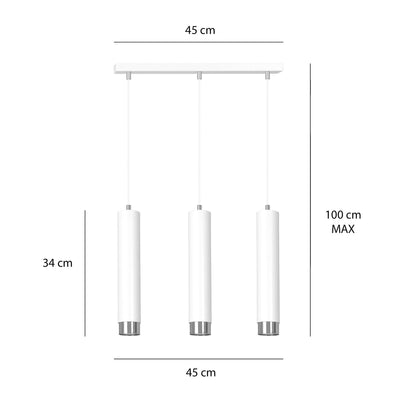 Kibo takpendel 3 lys - Hvit/Krom-Takpendler-Emibig-641/3-Lightup.no
