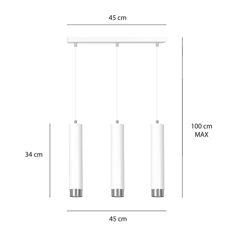 Kibo takpendel 3 lys - Hvit/Krom-Takpendler-Emibig-641/3-Lightup.no
