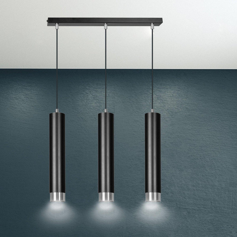 Kibo takpendel 3 lys - Svart/Krom-Takpendler-Emibig-643/3-Lightup.no
