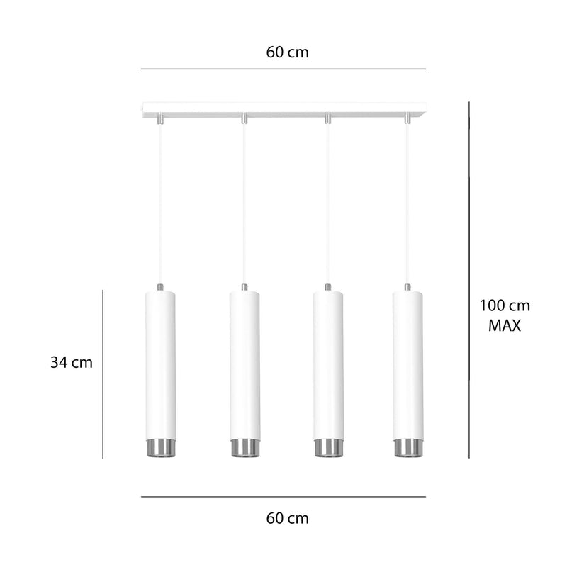 Kibo takpendel 4 lys - Hvit/Krom-Takpendler-Emibig-641/4-Lightup.no