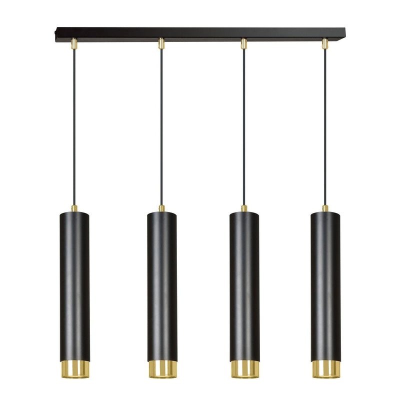 Kibo takpendel 4 lys - Svart/Gullfarget-Takpendler-Emibig-644/4-Lightup.no