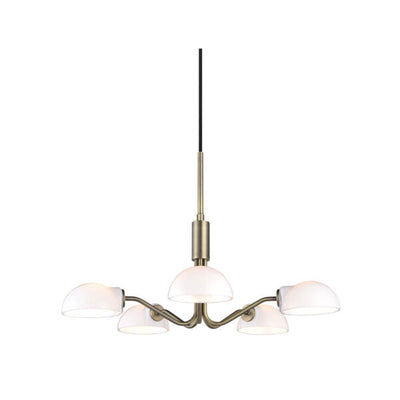 Kjøbenhavn takpendel mini 50 cm - Antikk messing/Opal hvit-Takpendler-Halo Designs-5705639740376-Lightup.no