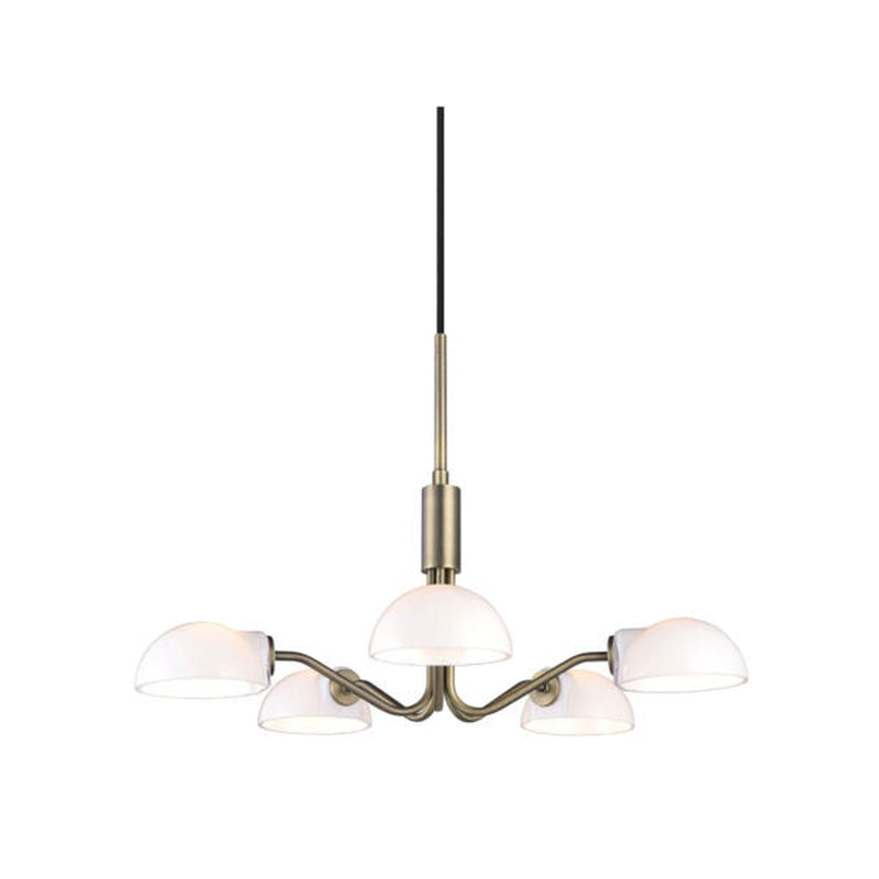 Kjøbenhavn takpendel mini 50 cm - Antikk messing/Opal hvit-Takpendler-Halo Designs-5705639740376-Lightup.no