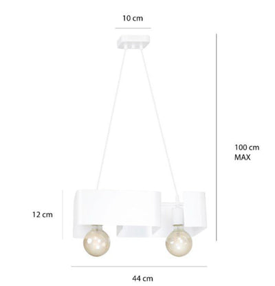Koma takpendel 2 lys - Hvit-Takpendler-Emibig-631/2-Lightup.no