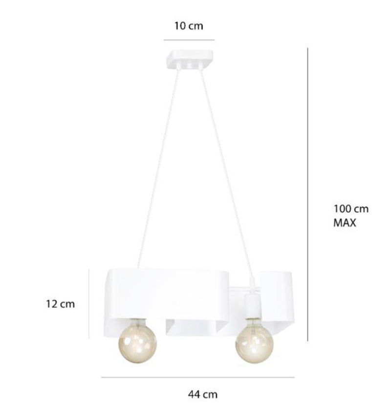 Koma takpendel 2 lys - Hvit-Takpendler-Emibig-631/2-Lightup.no