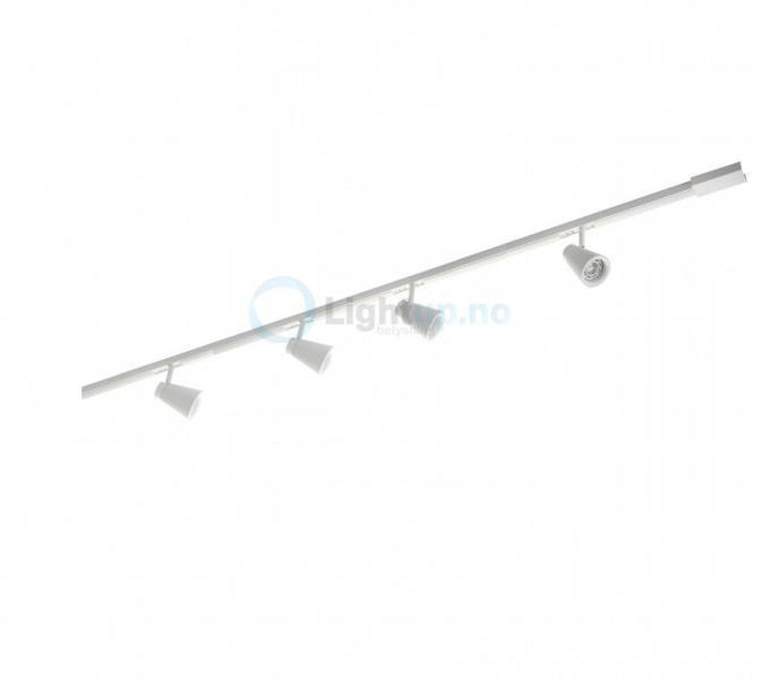 Komplett 2m Zip Zoom 4x6W m/endetilkobling - matthvit-Zip spotskinne-Sg Armaturen As-Hvit-3204501-2-Lightup.no