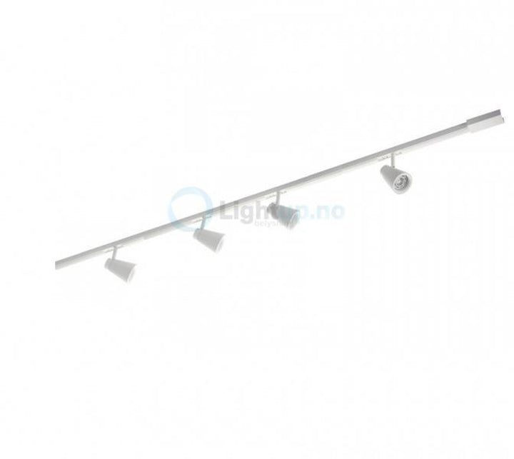 Komplett 2m Zip Zoom 4x6W m/endetilkobling - matthvit-Zip spotskinne-Sg Armaturen As-Hvit-3204501-2-Lightup.no