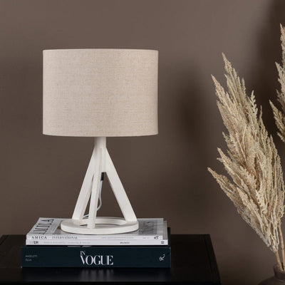 Kona bordlampe - Beige/Hvit-Bordlamper-Venture Home-15668-400-Lightup.no