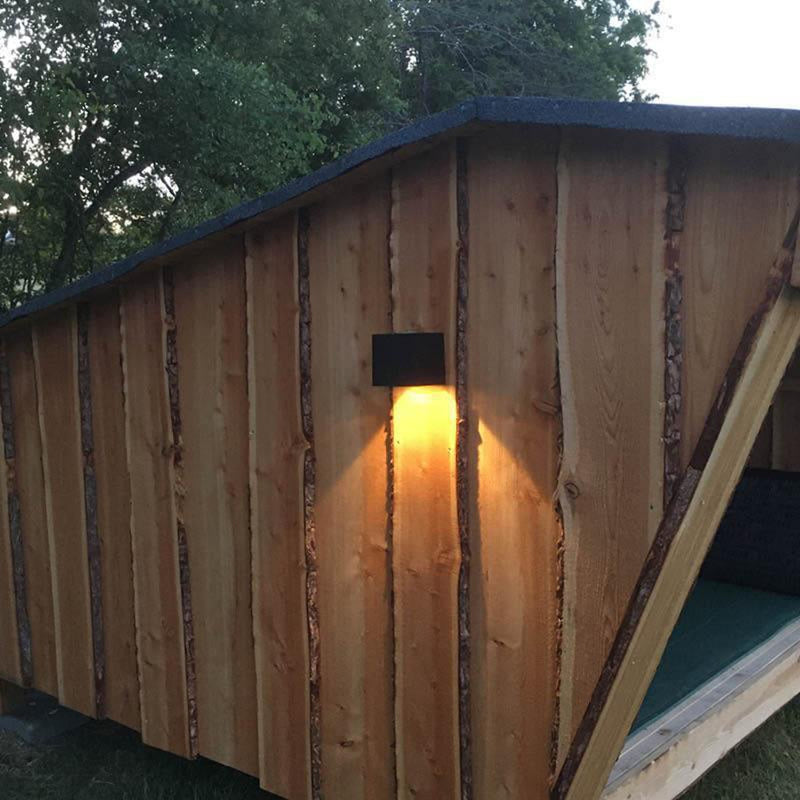 Kube Solcelle vegglampe ned 2 pakning - Svart-Utebelysning vegg opp og ned-Raxon-N400566-Lightup.no