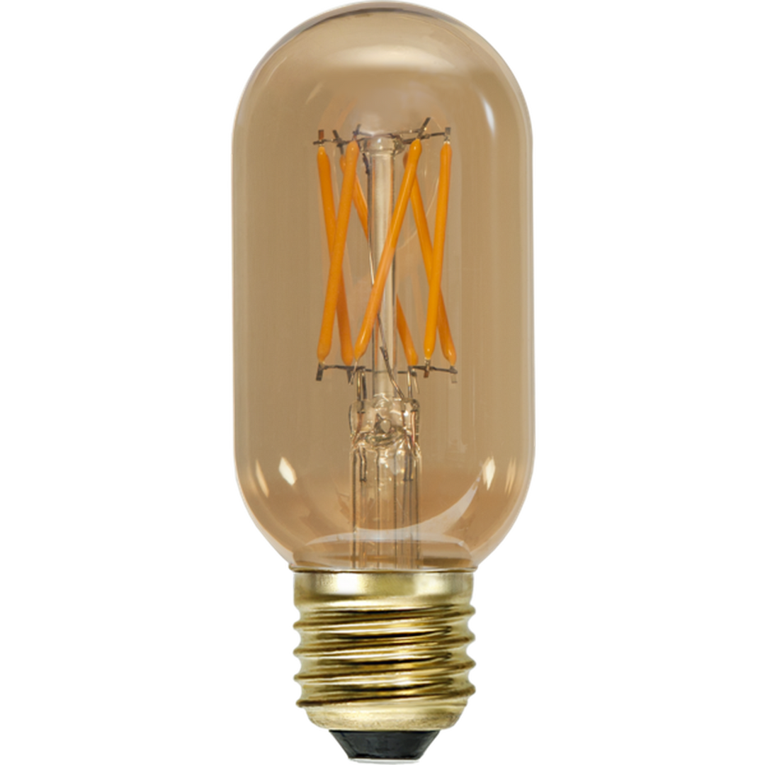 LED-pære 3,7W dimbar, Vintage Gold 45mm E27-LED-pære E27 sokkel-Star Trading-Amber-354-60-Lightup.no