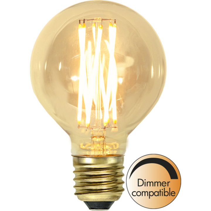 LED-pære 3,7W dimbar, Vintage Gold 80mm-LED-pære E27 sokkel-Star Trading-Amber-354-50-Lightup.no