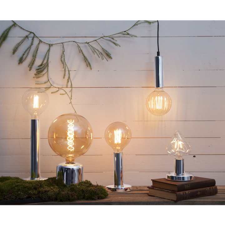 LED-pære 3,7W dimbar, Vintage Gold 95mm-LED-pære E27 sokkel-Star Trading-Amber-354-51-Lightup.no