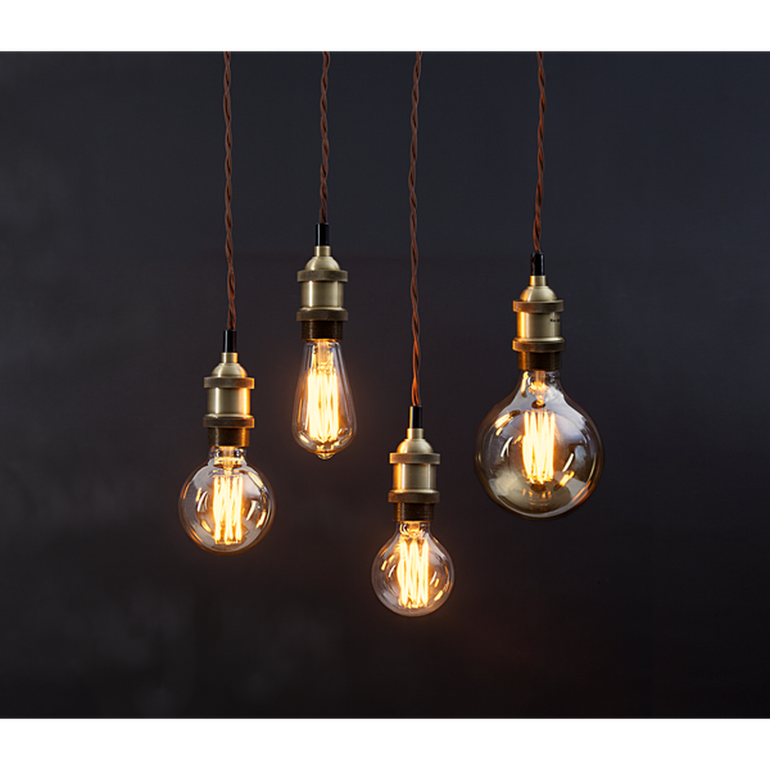 LED-pære 3,7W dimbar, Vintage Gold 95mm-LED-pære E27 sokkel-Star Trading-Amber-354-51-Lightup.no