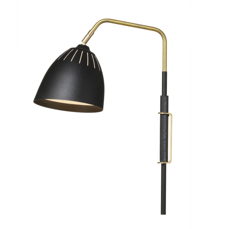 Lean vegglampe - Svart/Rå messing-Bordlamper-Örsjö-30372-15S-000-Lightup.no
