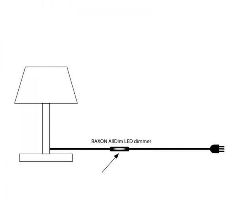Led dimmer for kabel Svart-Elektro dimmere-Raxon-RL7150/LED-Lightup.no