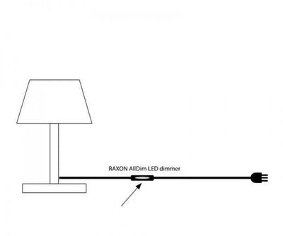Led dimmer for kabel transparent-Elektro dimmere-Raxon-RL7165/LED-Lightup.no