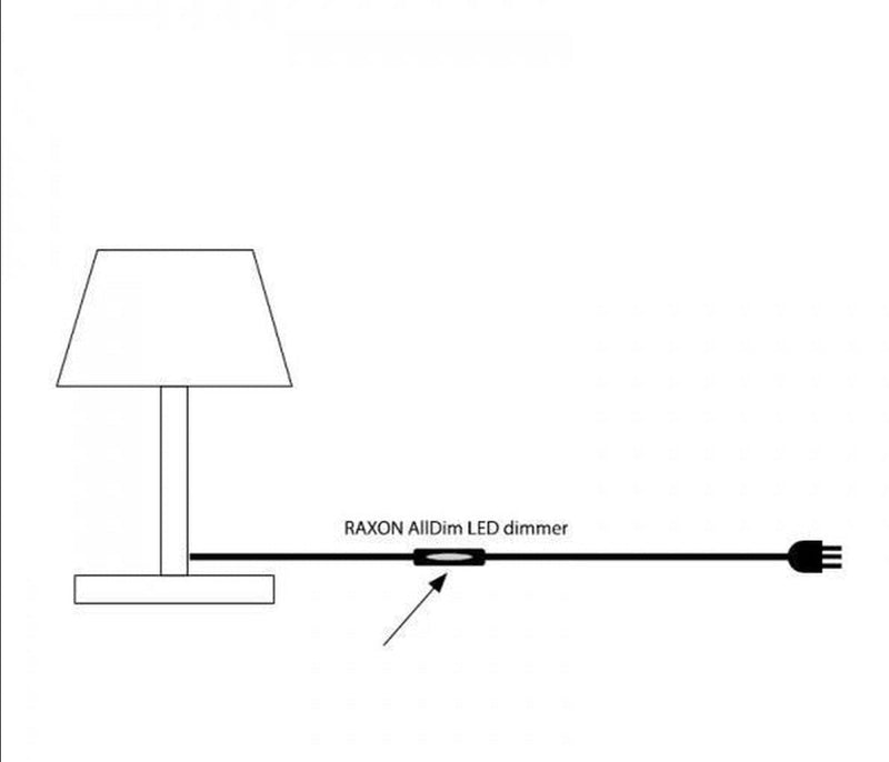 Led ledningsdimmer for kabel hvit-Elektro dimmere-Raxon-RL7155/LED-Lightup.no