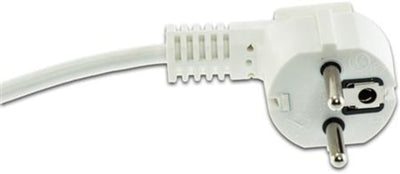 Ledning med vinklet plugg 2 meter 3x0,75 mm jordet - Hvit-Elektro Kabel-Lightup.no-3395215-Lightup.no