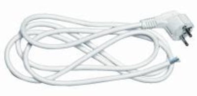 Ledning med vinklet plugg 3 meter 3x0,75 mm jordet - Hvit-Elektro Kabel-Lightup.no-1584297-Lightup.no
