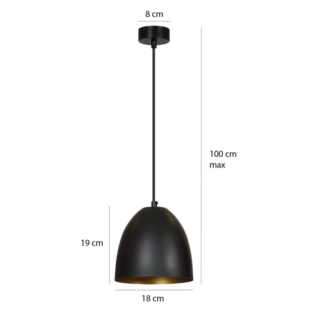 Lenox takpendel 1 lys - Svart/Gullfarget-Takpendler-Emibig-Svart / Gull-410/1-Lightup.no