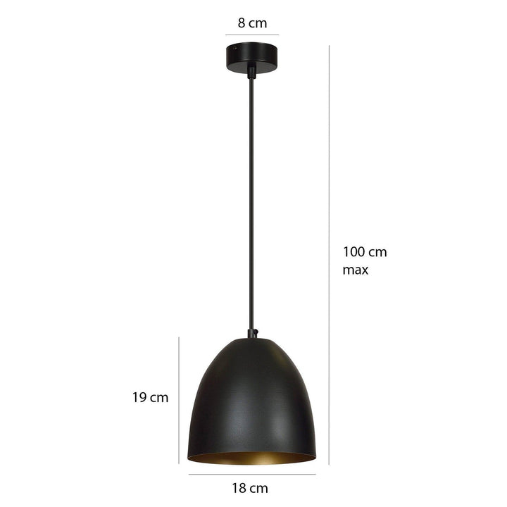 Lenox takpendel 1 lys - Svart/Gullfarget-Takpendler-Emibig-Svart / Gull-410/1-Lightup.no