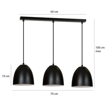 Lenox takpendel 3 lys - Svart/Hvit-Takpendler-Emibig-391/3-Lightup.no