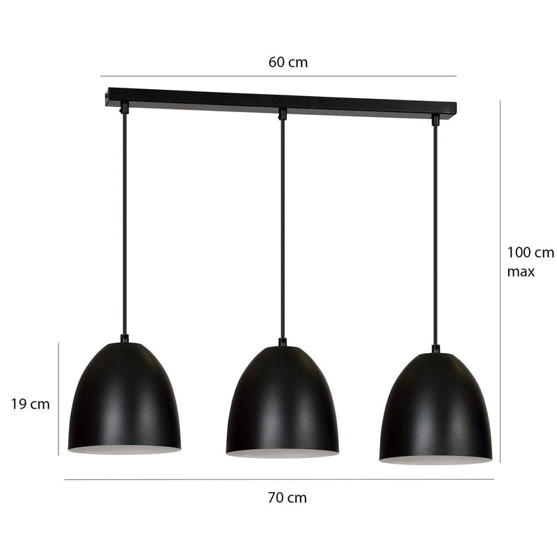 Lenox takpendel 3 lys - Svart/Hvit-Takpendler-Emibig-391/3-Lightup.no