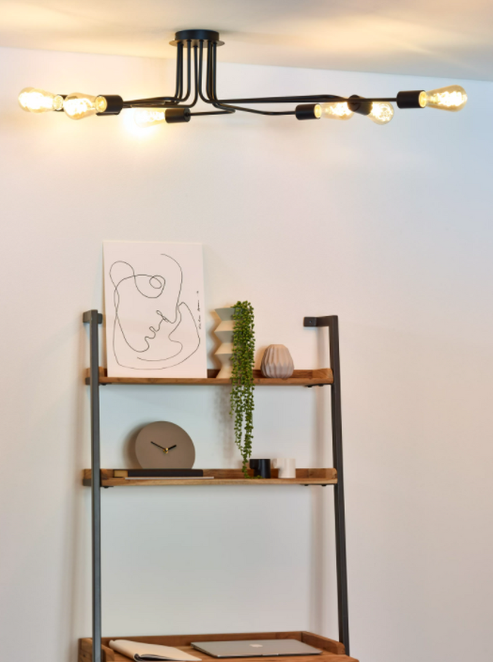 Lester taklampe 8 arm - Svart-Taklamper-Lucide-Svart-LC21112/08/30-Lightup.no