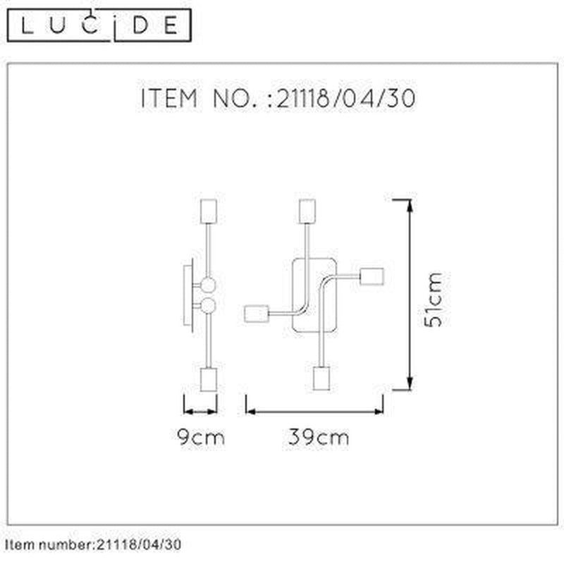 Lester taklampe - Svart-Taklamper-Lucide-LC21118/04/30-Lightup.no
