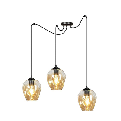 Level takpendel 3 lys - Svart/Amberfarget-Takpendler-Emibig-758/3-Lightup.no