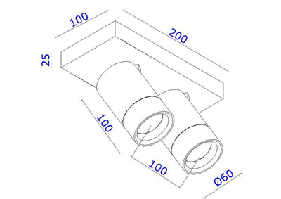 Levi duo takspot 2x6W 2700K dimbar - Hvit-Taklamper-NorDesign-519600206-Lightup.no