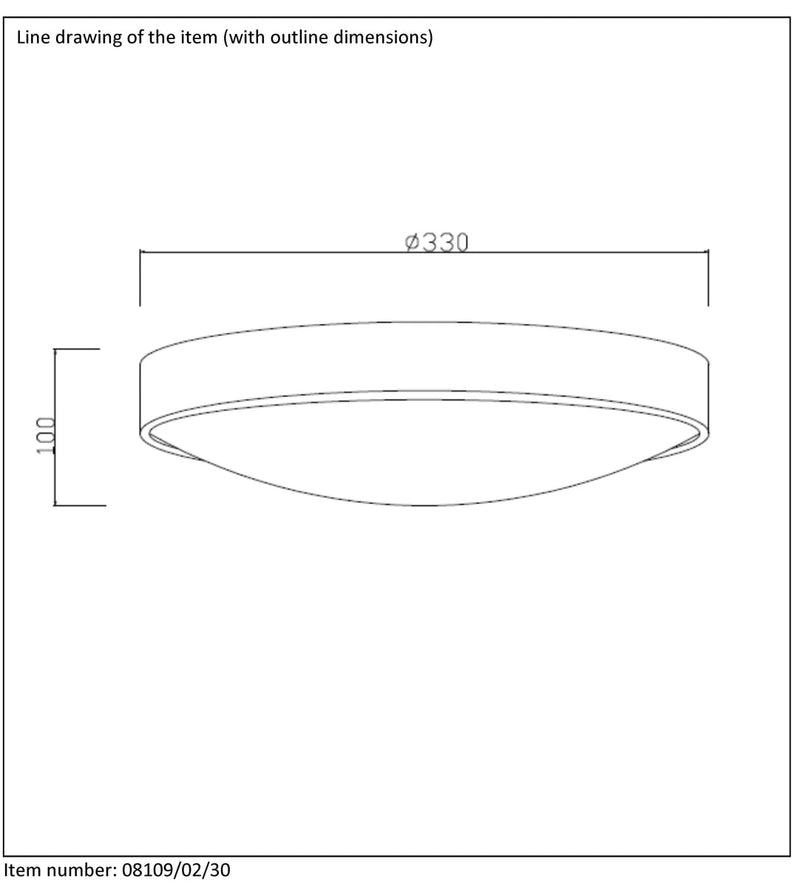 Lex taklampe 33 cm - Svart-Taklamper-Lucide-LC08109/02/30-Lightup.no