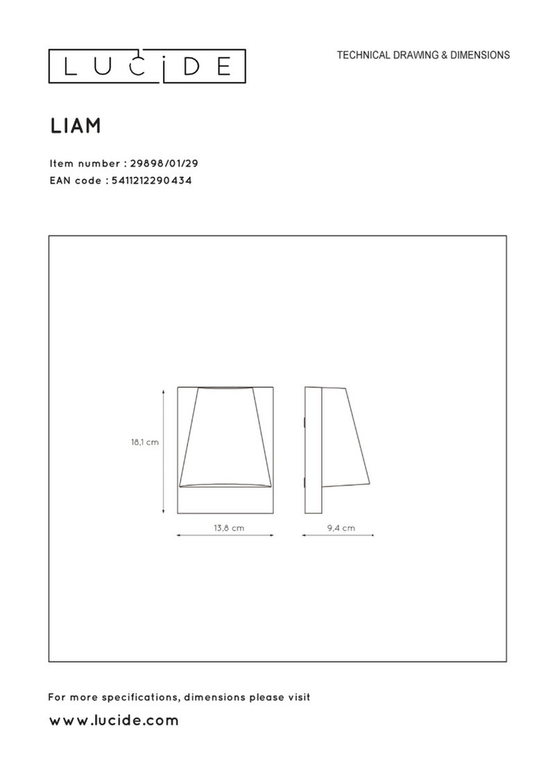 Liam vegglampe antrasitt grå-Utebelysning vegg veggskjold-Lucide-LC29898/01/29-Lightup.no