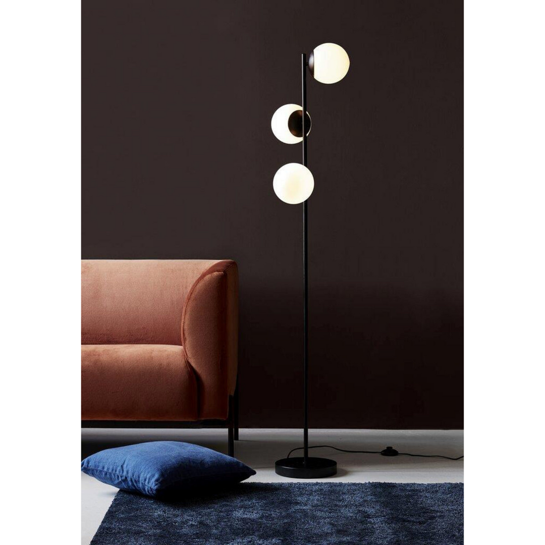 Lilly gulvlampe-Gulvlamper-Nordlux-Svart / Opal-48613003-Lightup.no